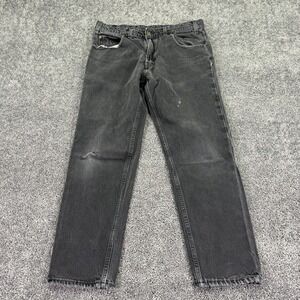 Prison Blues Jeans Mens 36x28 Black Straight Leg Denim Charcoal Wash Workwear